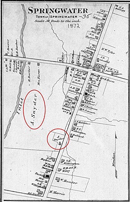 hcl_homestead_springwater_1872_snyder_old_map_springwater_village_resize260