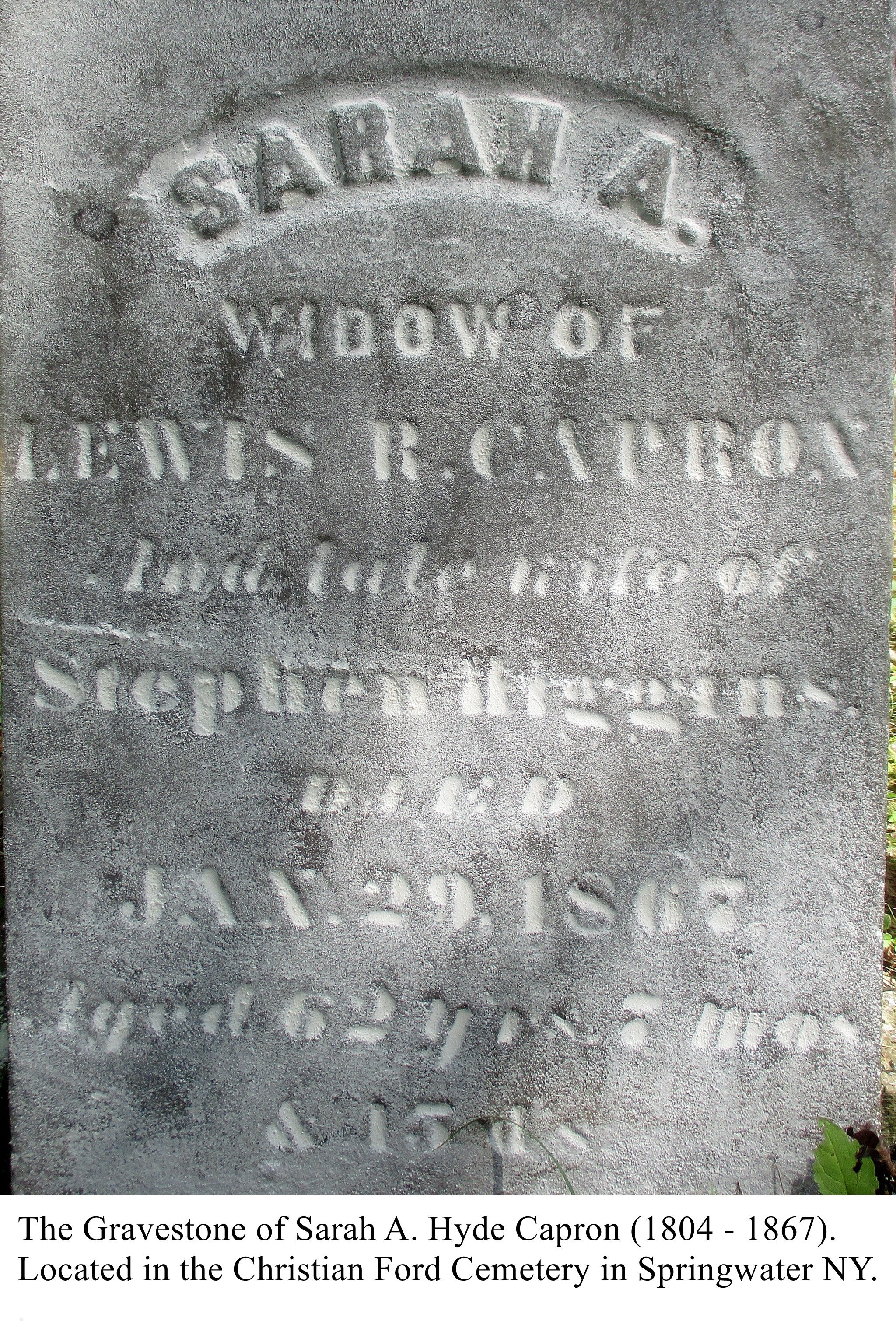 Sarah Capron Lewis R. Capron and Sarah A. Hyde - Hemlock and Canadice Lakes